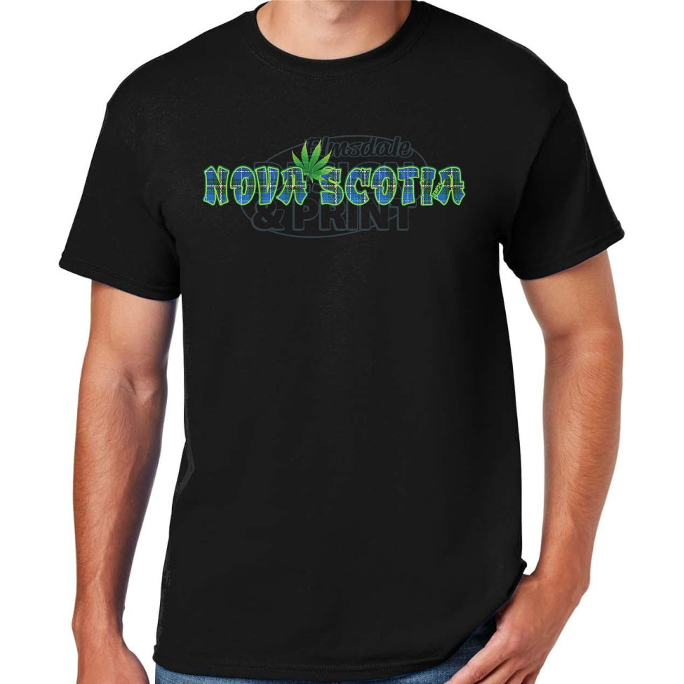 Nova Scotia Tartan Leaf: Tee Shirts - Black / S