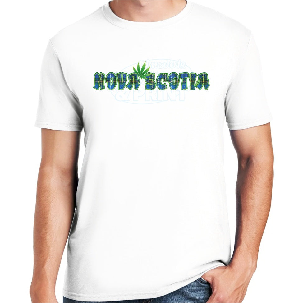 Nova Scotia Tartan Leaf: Tee Shirts - White / S