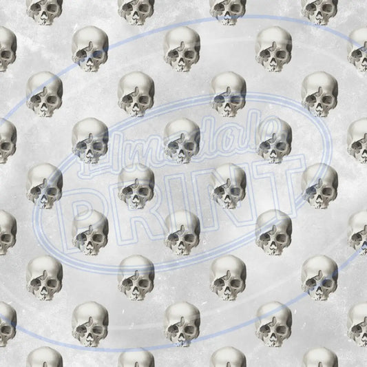 Red Silver Skulls 005 Printed Pattern Vinyl