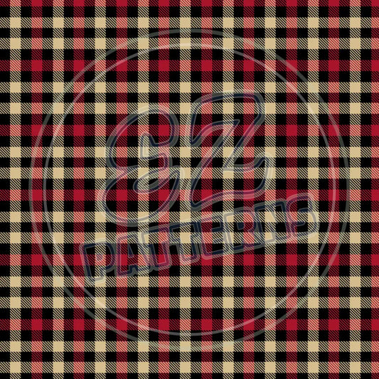 Red & Tan Plaid 007 Printed Pattern Vinyl