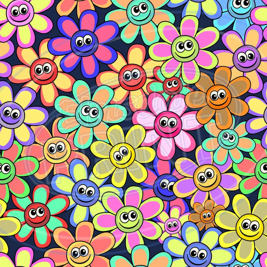 Smiley Petals 003 Printed Pattern Vinyl