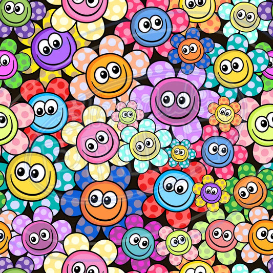 Smiley Petals 005 Printed Pattern Vinyl