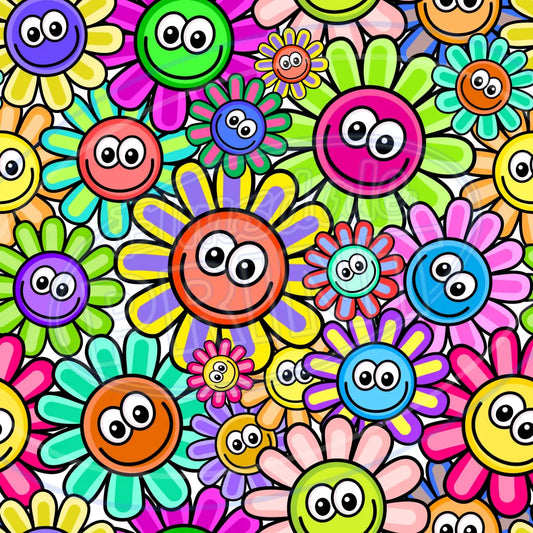 Smiley Petals 008 Printed Pattern Vinyl