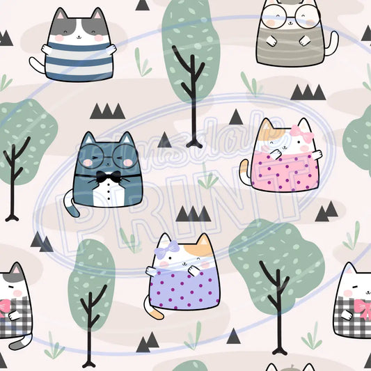 Spring Mini Kitties 003 Printed Pattern Vinyl