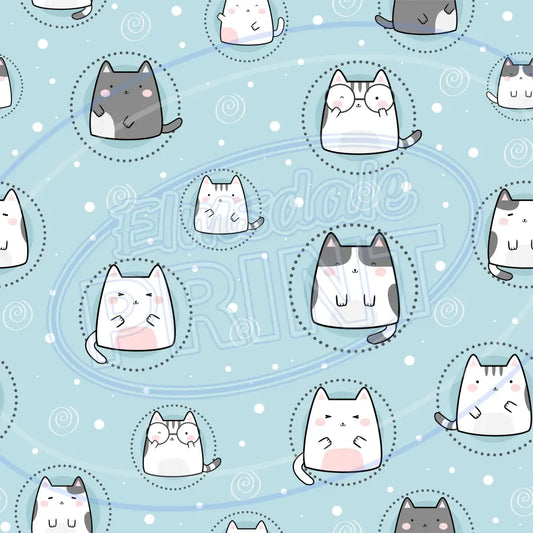 Spring Mini Kitties 006 Printed Pattern Vinyl