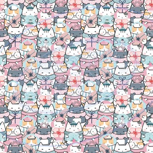 Spring Mini Kitties 008 Printed Pattern Vinyl