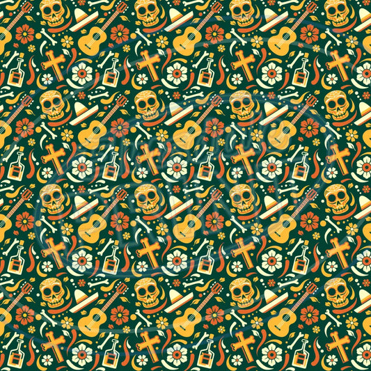 Sugar Skulls 003 Printed Pattern Vinyl