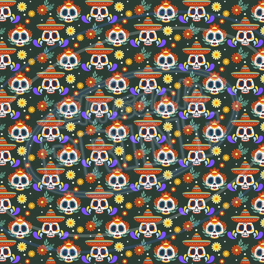 Sugar Skulls 004 Printed Pattern Vinyl