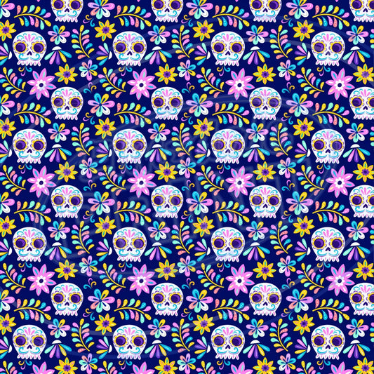 Sugar Skulls 005 Printed Pattern Vinyl