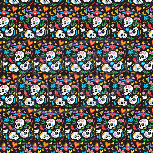 Sugar Skulls 011 Printed Pattern Vinyl