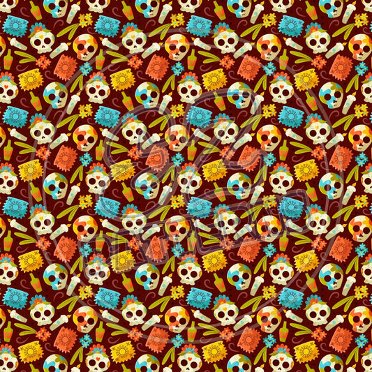 Sugar Skulls 012 Printed Pattern Vinyl