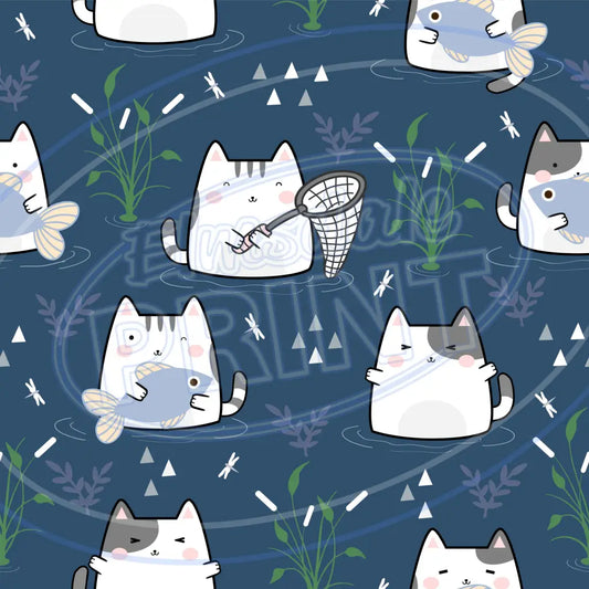 Summer Kit Cats 002 Printed Pattern Vinyl