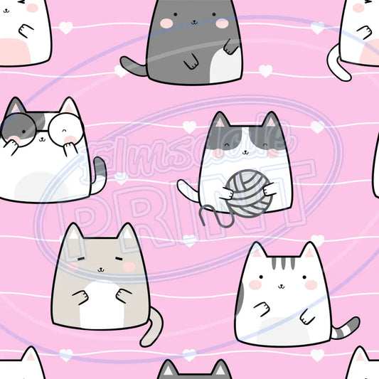 Summer Kit Cats 005 Printed Pattern Vinyl