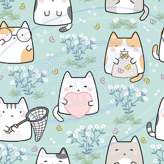Summer Kit Cats 006 Printed Pattern Vinyl