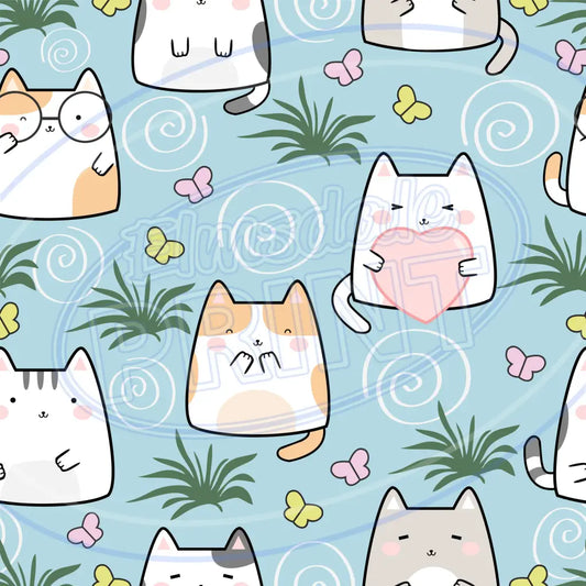 Summer Kit Cats 009 Printed Pattern Vinyl