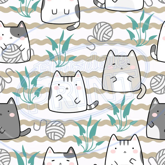 Summer Kit Cats 014 Printed Pattern Vinyl