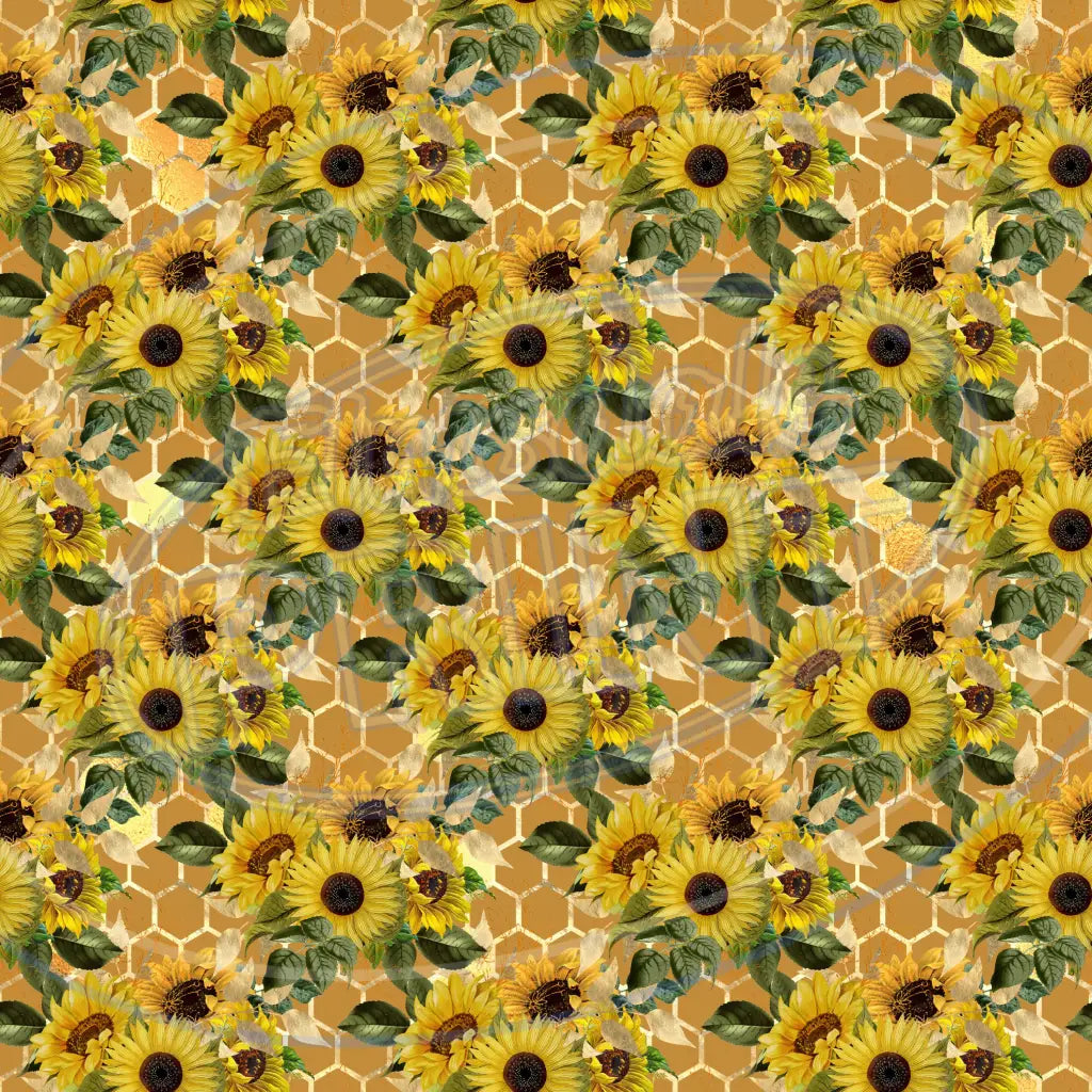 Sunflower Bees 002 Printed Pattern Vinyl