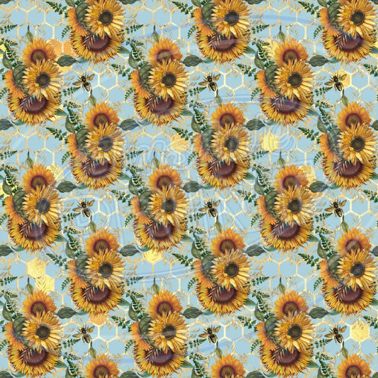 Sunflower Bees 004 Printed Pattern Vinyl