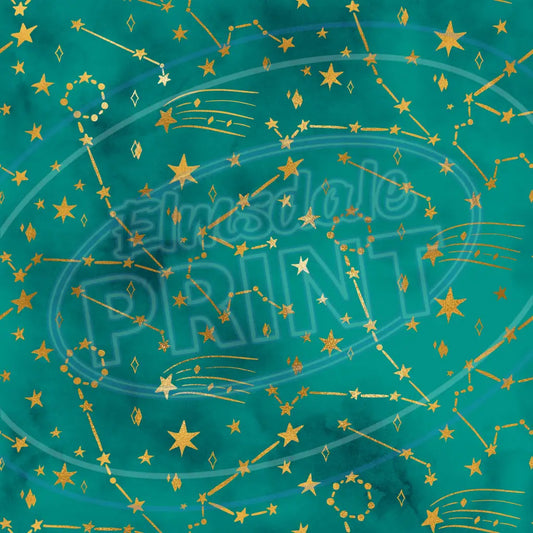 Teal Gold 004 Printed Pattern Vinyl