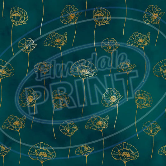 Teal Gold 016 Printed Pattern Vinyl