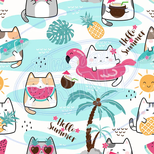 Tropical Kitties 001 Printed Pattern Vinyl