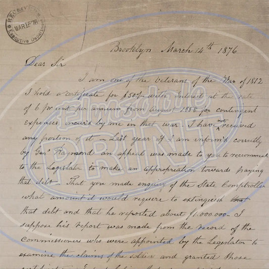 Vintage Handwriting 015 Printed Pattern Vinyl