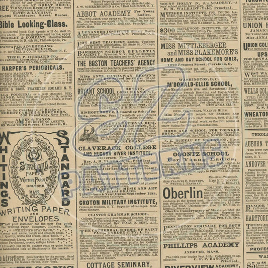 Vintage Newsprint 001 Printed Pattern Vinyl