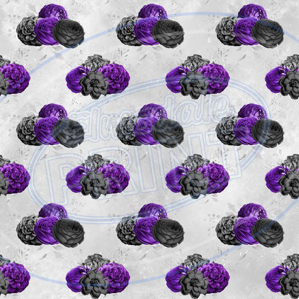 Violet Skulls 004 Printed Pattern Vinyl