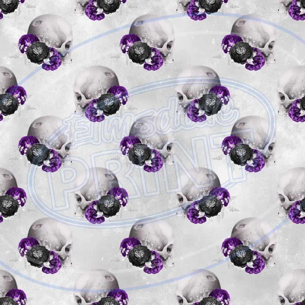 Violet Skulls 007 Printed Pattern Vinyl