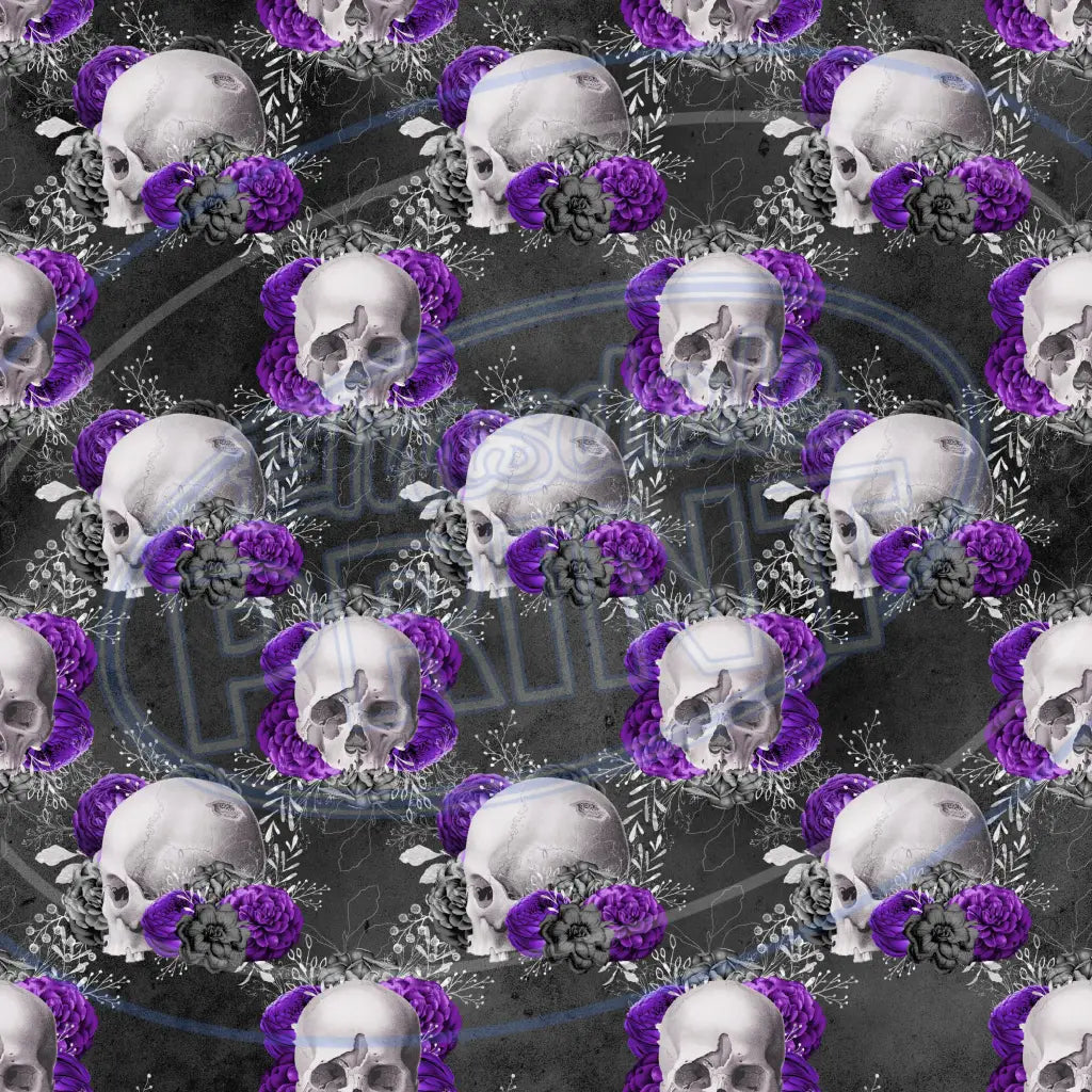 Violet Skulls 012 Printed Pattern Vinyl