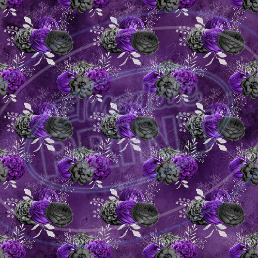 Violet Skulls 019 Printed Pattern Vinyl
