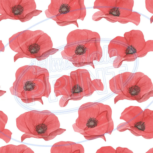 Watercolor Poppies 001 Printed Pattern Vinyl