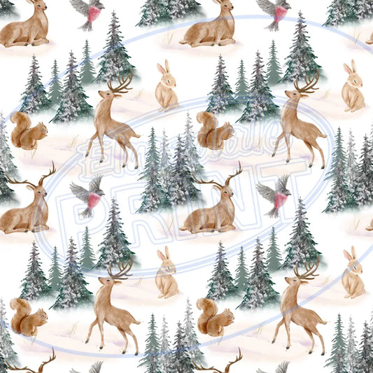 Woodland Christmas 001 Printed Pattern Vinyl