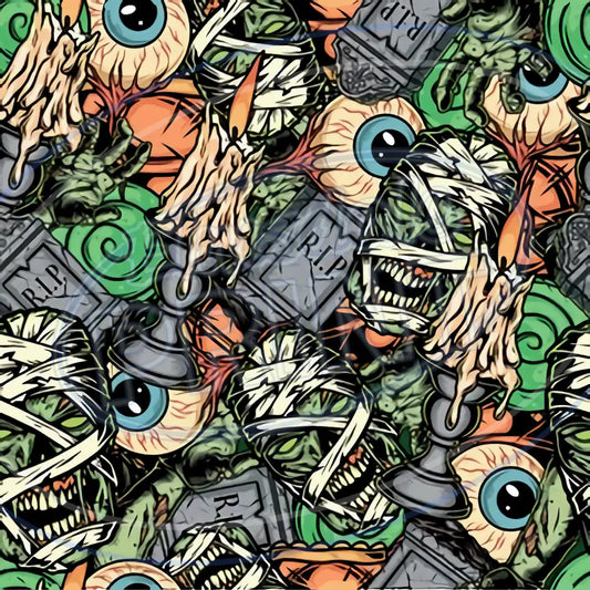Zombie World 003 Printed Pattern Vinyl